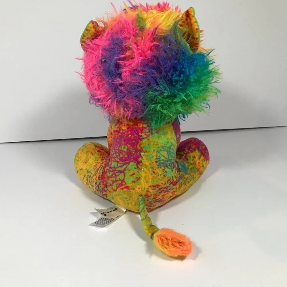 Girl Scouts 10 Inch Yellow Lion Plush Rainbow Mane Stuffed Animal 75120